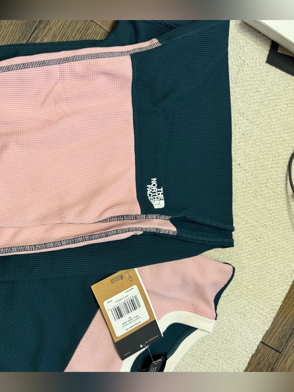 The North Face women’s Pink and Teal Waffle-Knit pajamas!!